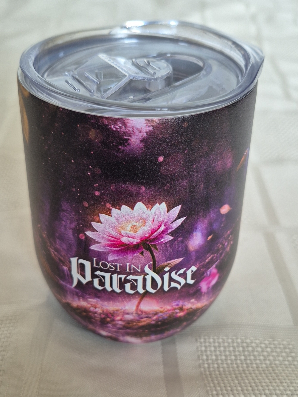 Floral Insulated Tumbler For Hot & Cold Beverage - Pink/Purple 355ml- 12oz